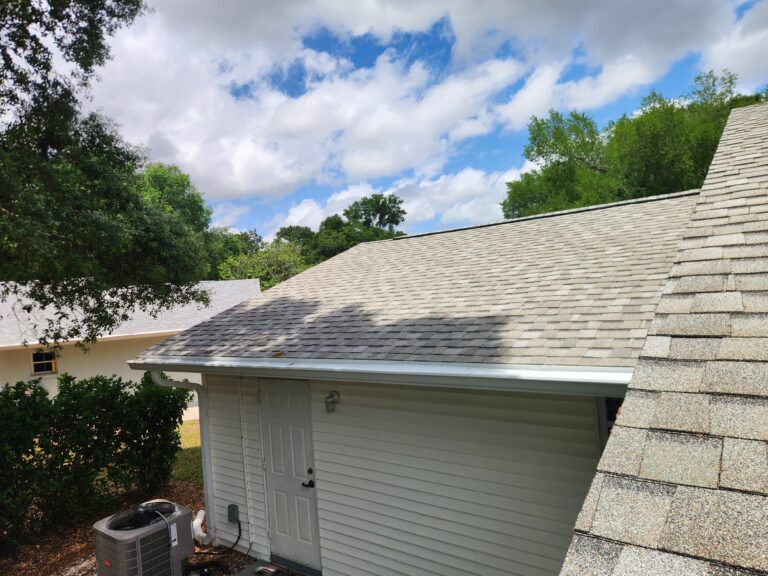 Half-round gutter installed by Premium Leaf Guards on a historic home in Ocala, FL